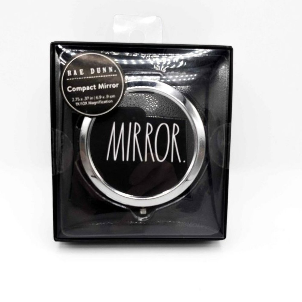 Rae Dunn Mini Compact Pocket Mirror with magnifying glass for travel